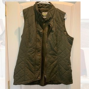 Olive Green Quilted Vest
